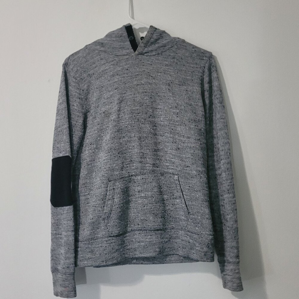 GAP hooded long sleeve sweatshirt, gray/black, Med